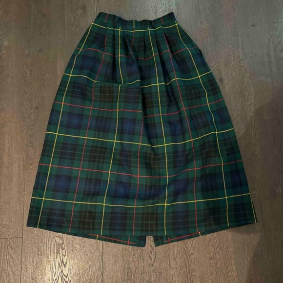 vintage green 100% wool Highland Queen skirt size XS/S - Picture 2 of 12